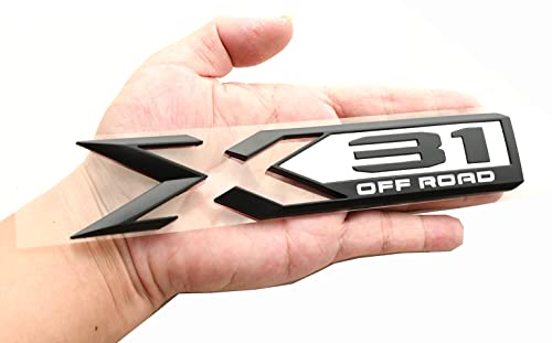 Image of 2Pack X31 Off Road Emblem 84682662 Rear Bodyside Badge Nameplate Letter Replacement for 2019 2020 2021 2022 GMC Sierra 1500 (White)
