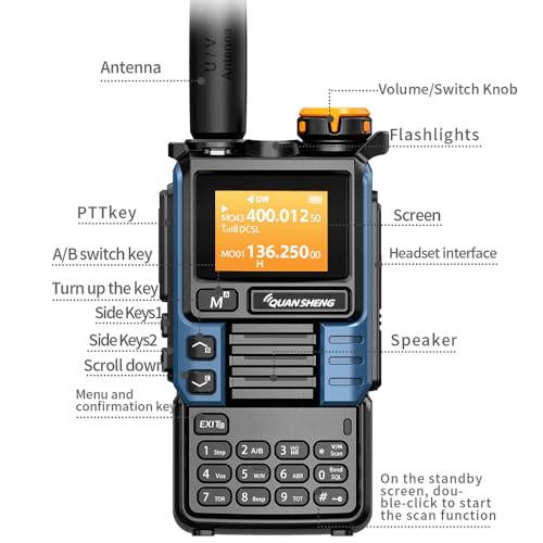 Quansheng UVK5(99) AM/FM/DTMF Walkie-Talkie 200CH 20-1000MHZ Walkie-Talkie NOAA Weather Forecast with Flash Copy Frequency Tpye-C LCD Display for Hiking Camping Travel Two-Way Radio (Yellow) - Image 2
