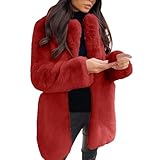 Abrigo de piel sintética Chaqueta de chef para mujer Chaquetas de ante ligero para mujer chaqueta de mujer chef de gran tamaño abrigos de invierno para mujer abrigos forrados chaquetas, rojo, 3XL