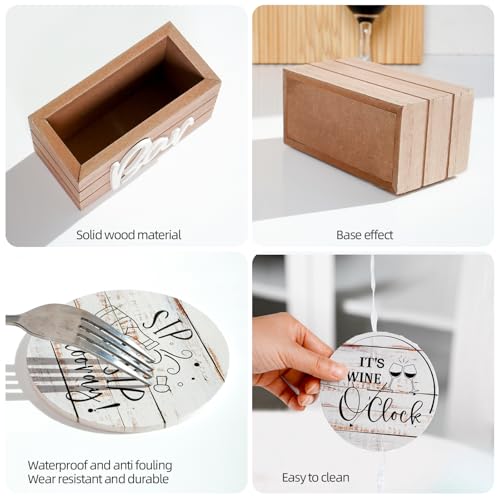 Notakia-Farmhouse-Cute-Bar-Coasters-for-Coffee-Table-Decor-Wood-Coasters-with-Holder-for-Table-Cup-Coasters-for-Drinks-Absorbent-House-Warming-Gifts-for-New-HouseHome-4-Inch-White-Set-of-6 Notakia Farmhouse Cute Bar Coasters for Coffee Table Decor Wood Coasters with Holder for Table Cup Coasters for Drinks Absorbent House Warming Gifts for New HouseHome 4 Inch White Set of 6