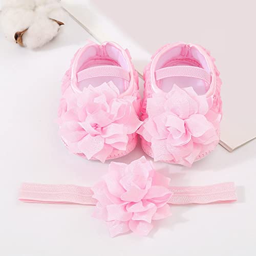 Generic Infant Shoes Girls Baby Shoes Hairband Set 01 Year Old Baby Shoes 246 August Newborn Soft Sole Walking Shoes3
