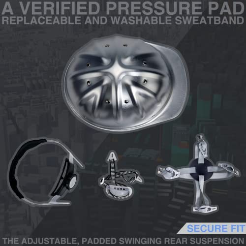 Aluminum Safety Hard Hats Helmet Low Profile Hardhat With Ratchet Suspensions Silver Safety Cap One Size Helmet Fits Most #TOP6