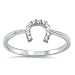 Horse Shoe Cubic Zirconia .925 Sterling Silver Ring Sizes 3-12