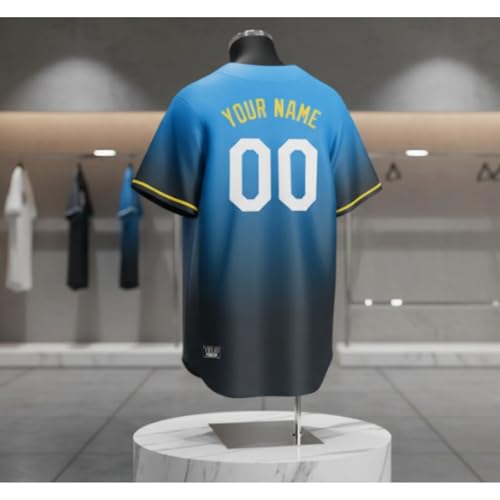 Camiseta personalizada de béisbol con nombre y número para hombres, jóvenes, mujeres y niños miniatura 3