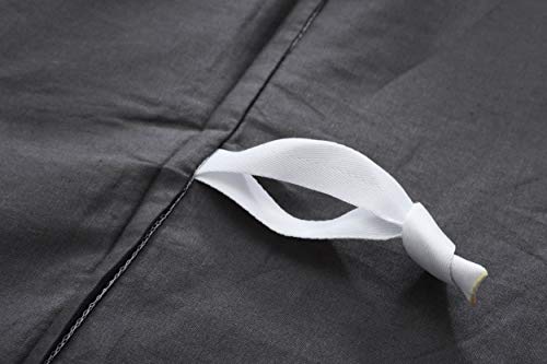 Image of F.Y.Dreams Weighted Blanket Duvet Cover 60x80 inches with 8 Ties,Zipper on Long Side /100% Cotton, Dark Grey /Just Duvet Cover