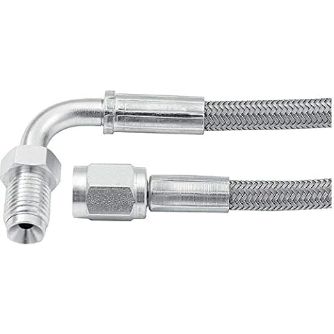 Allstar Performance ALL46332-36 (36") Straight Braided Brake Line, Silver Cover