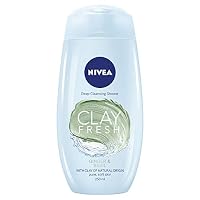 NIVEA Clay Fresh Body Wash and Shower Gel, Ginger and Basil, 250 ml
