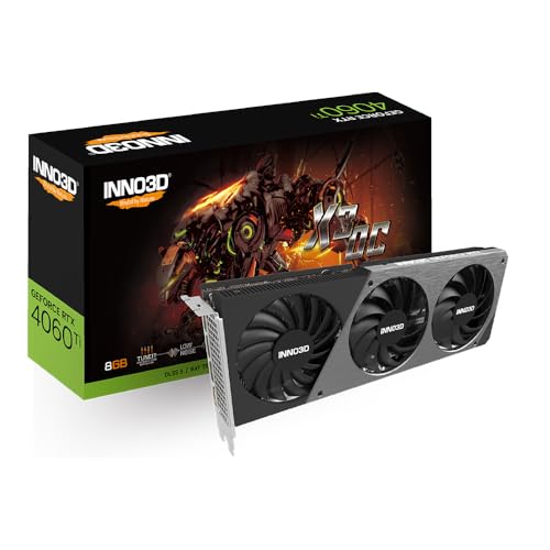 Placa de Video Inno3d Geforce Rtx 4060 Ti X3 Oc, 8gb, Gddr6, 128-bit, N406t3-08d6x-171153l