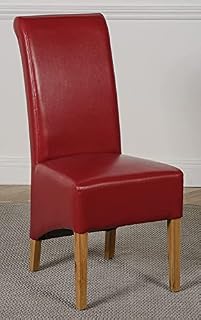 OAK FURNITURE KING Montana Black Leather Chairs for Dining Room or Kitchen | High Back Black Dining Chairs with Oak Legs and Nylon Glides