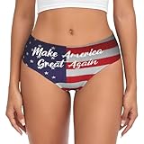 PEPUXXlG Election Make America Great Again Soft Briefs Women Briefs Funny Underwear Bikini Ladies Panties Medium Black