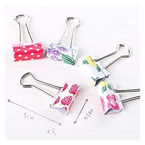 Pennenzak 48 stks / 19 mm / 25mm mode bloem gedrukt metalen bindmiddel clips notities briefpapier clip kantoorschool…