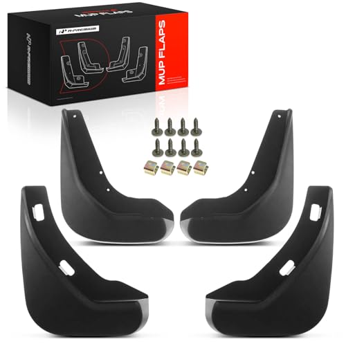 Image of A-Premium Mud Flaps, No Drilling Required Splash Guards with Accessories | Compatible with Buick Lucerne 2006-2011 Sedan, Set of 4 Front and Rear