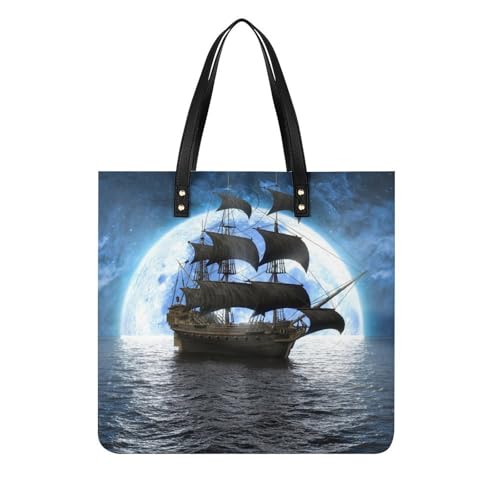 Sac à bandoulière Océan Lune pratique : grand sac cabas femme 39x39cm idéal pour le voyage