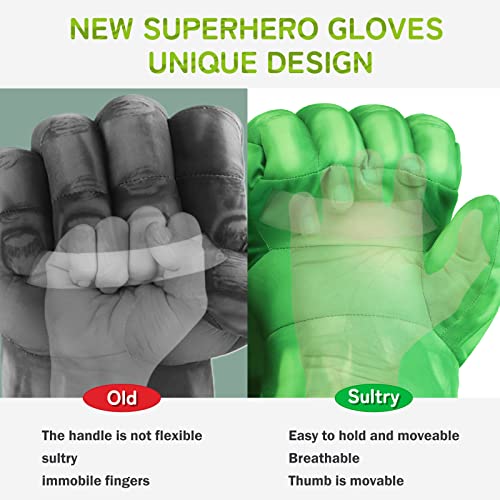 Toydaze Superhero Toys For Boys Parent-Child Interactive Toy Hands Children's Plush For Superhero Birthday Decorations Gifts,Light Green(1 Pair) #TOP3