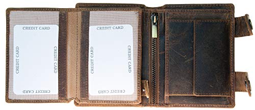 FLW Men's Genuine Leather Wallet with Two Buckles and Scorpion - Image 5