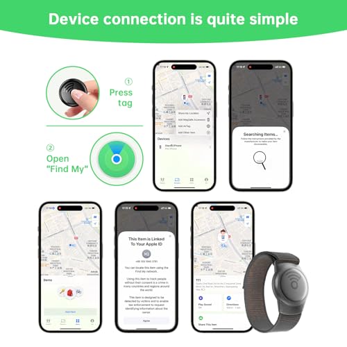 Image of GPS Tracker for Kids, Teen, Autism, Special Needs, Elderly, Dementia, No Monthly Fee GPS Tracker, Works with Find My (iOS only), Anti-Removal Kid Tracker for Elderly, Pets, Backpack, Car, Lost Mode