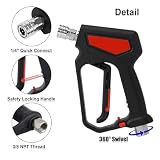 Zhjvihx Pistolet do Myjki Ciśnieniowej, Wysokociśnieniowy Pistolet Natryskowy 5000 PSI 10,5 GPM z Szybkozłączem 1/4 Cala, Szybkozłączem 3/8 Cala, Złączki M22 14 Mm 15 Mm, do Mycia