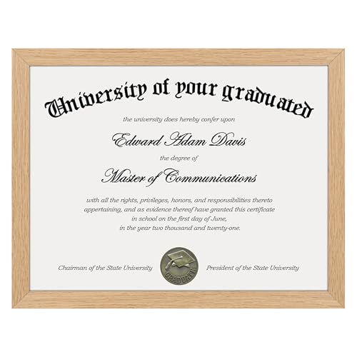 upsimples Certificate Frame with Clear Plexiglass, 8.5 by 11 Pict...
