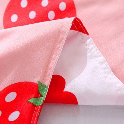 Miniatura 3 de Kimko Juego de ropa de cama suave con diseño de fresas para niñas, reversible, color rosa, acogedor, transpirable y duradero (3 piezas, 1 funda de