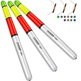 QualyQualy Fishing Floats, Weighted Catfish Pole Floats, High Visibility Wood Pole Fishing Float for Catfish Pike 12IN, 3PCS