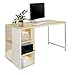Produktbild hjh OFFICE 830067 Computertisch 120x60 WORKSPACE H II Weiß/Eiche Schreibtisch Regal Kombi, Organizer, viel Stauraum