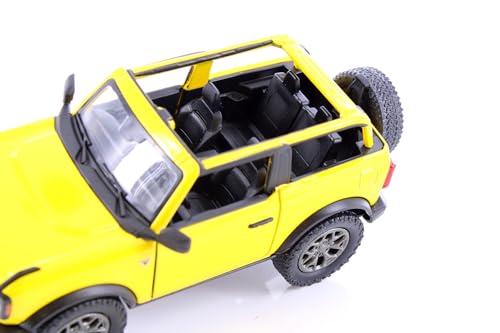 Modelo a escala 1:34 2022 Bronco Open Top amarillo miniatura 6