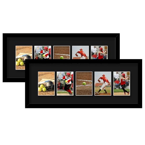 HEYTUYA Trading Card Display Frame For 5 Standard Cards, 2 Packs, Trading Card Frame For Wall, Card Collector For Sports Baseball Basketball Football Trading Standard Cards, Black