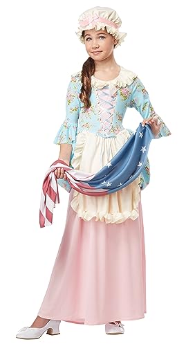 California Costumes Colonial Lady/Betsy Ross/Martha Washington/Ch Costume Large Blue/Pink