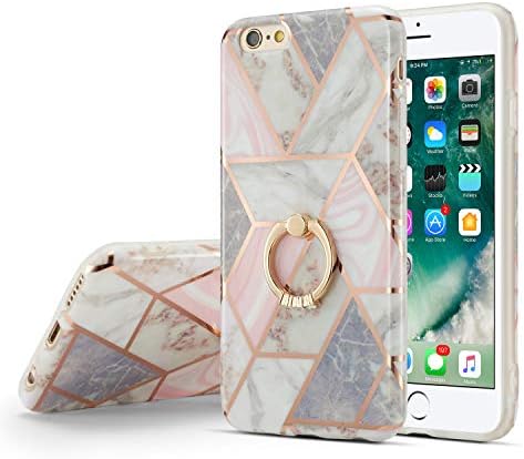 Amazon Com Defbsc Case For Iphone Se 22 5g Iphone Se Iphone 8 7 Marble Case With Ring Kickstand Marble Design 360 Degree Rotating Ring Kickstand Soft Tpu Shockproof Case Cover Marble Cell Phones