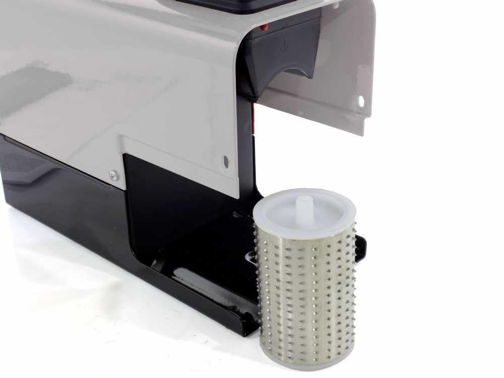 Montini Grattugia Elettrica professionale MARTINA serie OM-2925 con rullo in acciaio professionale estraibile - 200 w - Lubrificata a secco - formaggio, pane, cioccolato, frutta secca (BIANCO)