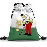 Artpreti Funny Golf Valuables Pouch,Golf Pouch Bag with Drawstrings Golf Tee Bag Pouch Leather Golf Tee Ball Bag for Men Women - Just Tap It in