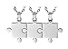 Best Friends Gifts 3 Piece Puzzle Necklace Friendship - Women Men Stainless Steel Pendant Silver Tone Jewelry