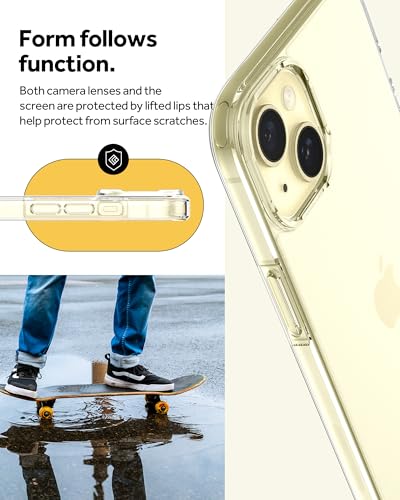 Image of Spigen Caseology Quartz Crystal Back Cover Case for iPhone 15, Clear Transparent, Slim Frame - Polycarbonate + TPU | Crystal Clear