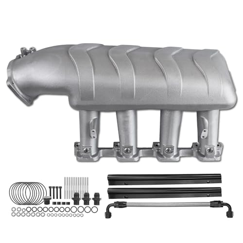 JGhyperX 300-116 LS hi ram EFI Intake Manifold Rectangular Port 92mm Bore Compatible with GM LS3 L76 L92 L99 6.0L 6.2L V8 2005-2019 Idle-8000 RPM Silver