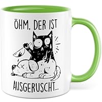 Tazza regalo per gatti Öhm, che è scivolato... Tazza da caffè per gatti, ufficio, amante dei gatti, idea regalo per la mamma di gatto, per l'umorismo, per la casa, per il caffè (bianco/nero