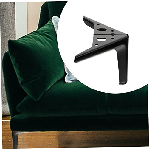 Patas de acero negro para sofá y mesa de centro en juego de 4 piezas con soporte estable 6