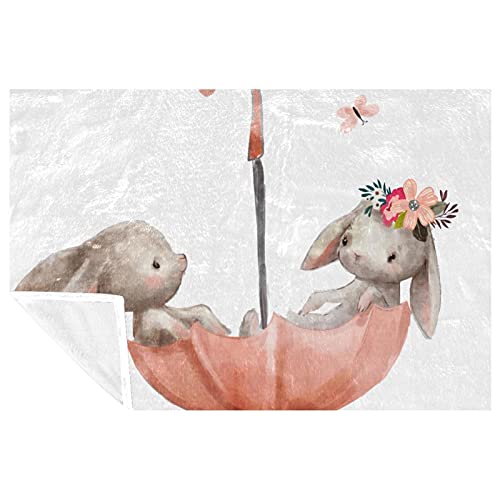 Couverture lapin 150x100 cm douce et chaude pour lit et canapé - 2