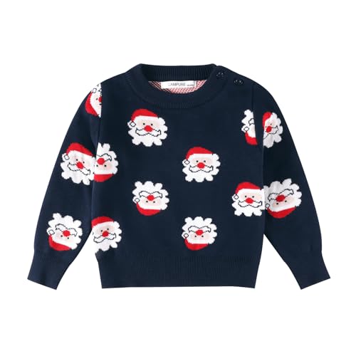 Toddler Boy Girl Christmas Sweater Kids Knit Santa Claus Pullover Sweaters Unisex Winter Long Sleeve Outfits 18M-6T