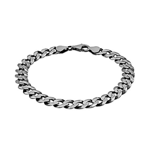 Preisvergleich Produktbild Tuscany Silver Armband Oxidiertes Sterling Silber Flach 20cm / 8zoll