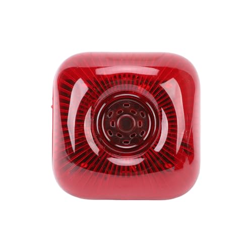 Semme de Alarma contra Incendios Inalámbrico de 433 MHz, Campana de Alarma contra Incendios Manual con de Luz Sonora y Control Remoto, para Seguridad Comercial Residencial (Enchufe de la UE)