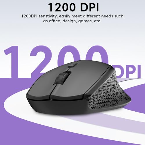 Image of Sounce Zyro Wireless Mouse 2.4GHz USB Nano Receiver with 1200 DPI Optical Sensor, 3 Button Ergonomic Design, 18M Battery Life, Quieter Clicks and Smooth Tracking for PC LaptopUsers (Black)