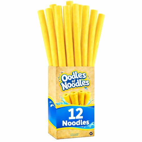 Oodles of Noodles Deluxe Rainbow Pool Noodles Foam - Pack of 12 - Approx. 48 inch x 2.5 inch Multi-Purpose Foam Tubes, Pool Noodles Bulk Floats for Pool, Exercise, Crafts, Padding, Insulation & More