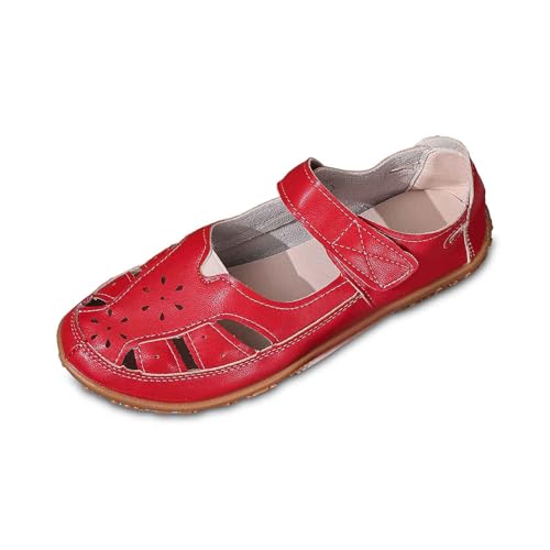 Sandales en cuir pour femme à talon carré et bout ouvert
