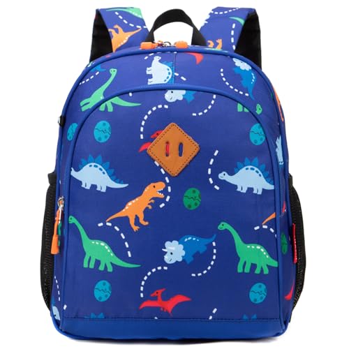 Image of JinBeryl Toddler Backpack Boys, 15 Inch Kids Backpack for Preschool or Kindergarten, Dinosaur Blue