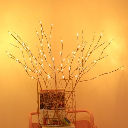 Image of Ulalaza 30.3'' 6 Branches 120 LED Bulbs Twig Lamp USB Operated LED Lighted Willow Branches Vase Fillers Use for Christmas Home Party Decoration Indoor Outdoor