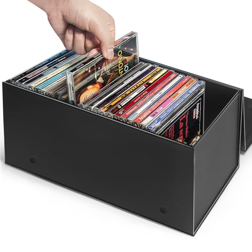 ProtectHobby CD Storage Box, CD Holder Store 30 Jewel Cases, Disc Holder Media Storage Organizer