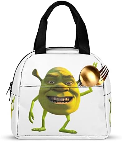 Funny Shreek Cartoon Reusable Lunch Bag For Women Men Insulated Portable Lunch Bag Tote Bag High Capacity Leakproof Cooler Lunch Box Bags For Girls Boys Kids Work School Office Picnic Travel