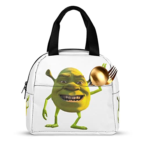 Funny Shreek Cartoon Reusable Lunch Bag For Women Men Insulated Portable Lunch Bag Tote Bag High Capacity Leakproof Cooler Lunch Box Bags For Girls Boys Kids Work School Office Picnic Travel #TOP20