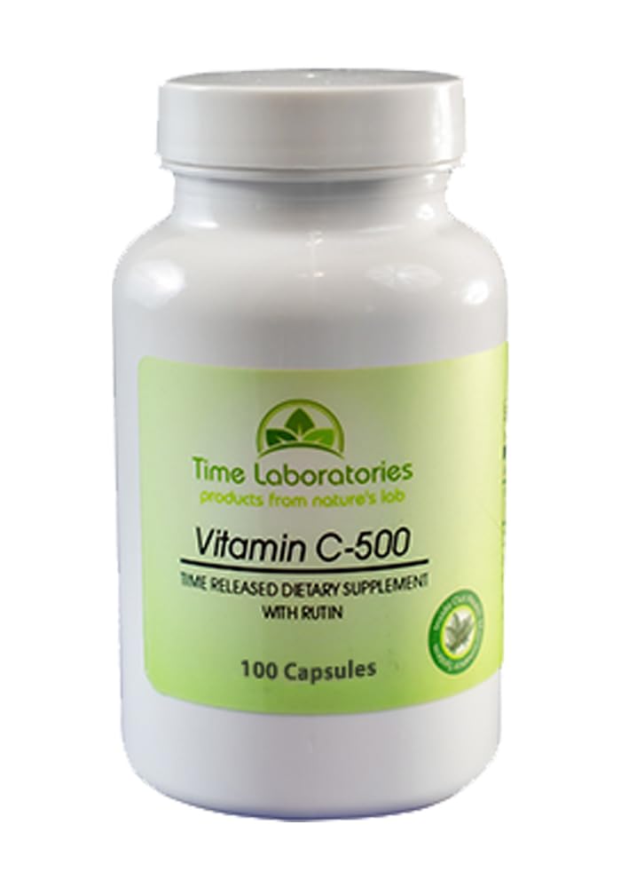 Vitamin C Time Released with Rutin 500 mg Capsules (100) by Time Laboratories