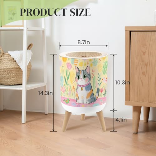 Caneca de basura pequeña con tapa 7 litros diseño redondo miniatura 3